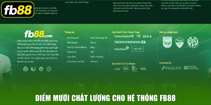 Điểm mười chất lượng cho hệ thống FB88